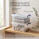 9 Quart Clear Storage Latch Bins with Lids/Handle, Plastic Clear Stackable Box, 9-Liter (2 Pack)