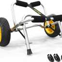 Bonnlo Kayak Cart Canoe Dolly Fishing Kayak Accessories Carrier Foldable Paddle Board Trolley Boat Trailer Transport with NO-Flat Airless Tires Wheels and 2 Ratchet Straps