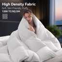 L LOVSOUL Organic 75% Down Fiber Comforter King Size,850+FP,1200TC,Extra Fluffy,Hotel Style,Luxury Ultra Soft All Season White Duvet Insert with 8 Corner Tabs
