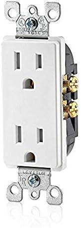 Leviton 15 Amp Decora Tamper-Resistant Duplex Electrical Wall Outlet, T5325-W, White