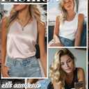 4 Pack Women's Satin Tank Tops, 4-Color, Large | Lightweight, Scoop Neck, Sleeveless, Soft Feel, Layering, Office, Work, Casual Wear, Undershirt (L)