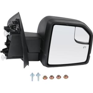 JDMSPEED Passenger Side View Mirror Power Heated LED Signal Textured Black Right Compatible with 2015-2020 Ford F150 With Blind Spot Glass, Power Glass FL3Z17683CB(6Pins)