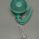 Gaiatop Oscillating Baby Stroller Fan with LED Night Light, 4 Speeds Cooling Rechargeable 360 Rotate Clip On, Battery Operated Small Portable Fans for Car Seat Crib Treadmill Travel (Green)