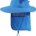 Home Prefer UPF 50+ Mens Wide Brim Fishing Hat with Neck Flap Sun Hat for Men Women Sun Protection Cap