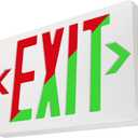 LFI Lights Universal LED Exit Sign, Selectable Red/Green LED, UL 924 Listed, Red LED, White, 120/277VAC Hardwired with Battery Backup, Wall, Ceiling or Side Mount, Optional Double Face and Knock Out Arrows LEDU