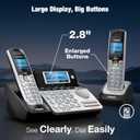 VTech Accessory Handset for DS6151 Series with 2-Line Cordless Phone, Suitable for Small Business or Home, Answering System, Expandable up to 12 Handsets, Intercom, Conference | DS6101 (Black/Silver)