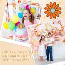 Lincia 600 Sheet Paper Chain Garland Strips 1x8 Inch with Double Sided Tape, DIY Construction Paper Chains for Birthday Wedding Holiday Party Decorations, Crafts Supplies (Groovy)