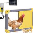 Automatic Chicken Coop Door Opener with Heating and Anti-Pinch Function Solar Powered Auto Chicken House Run Door (Grey)