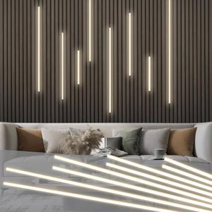 Gaahing 8pcs Recessed Linear Lighting Fixtures 200"/5.08M, 3000K Warm White LED Strip Light Kit with Touch Control & Self-Adhesive  Easy Installation for Slat Wall Panels, Under Cabinet