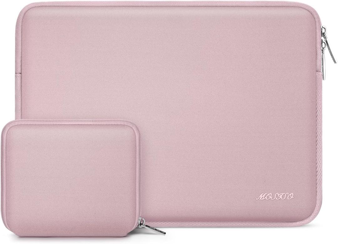 MOSISO Laptop Case 16 inch, Laptop Sleeve Bag Compatible with MacBook Pro 16 inch, HP, Acer, Dell, Lenovo, ASUS Notebook, Neoprene Computer Sleeve Bag with Small Case, Baby Pink