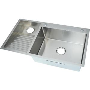 Laundry Utility Sink With Washboard Stainless Steel Kitchen Sink Household Pool Balcony Room Wash Basin Easy Clean Double-Bowl 1000mm/39.3Inch