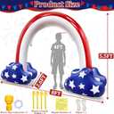 4th of July Inflatable Sprinkler for Kids, 8F * 5.5F 250th Anniversary Sprinkler Outdoor Water Toys for Kids Adults 4th of July Independence Day Summer Water Party Backyard Outside Games Activities