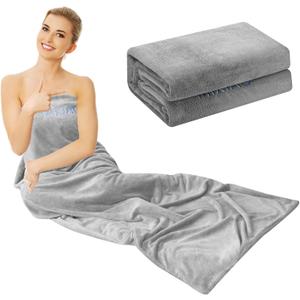 Infrared Sauna Blanket Towel Inserted 30" x 70" Reusable Machine Washable Insert Towel Easy Detoxification Simplifies Clean-Up Super Absorbent Perfect Companion for Infrared Sauna Blanket (Gray)
