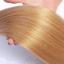 Tone Black And Blonde Human Hair Bundles 1B/27 Straight Bundles 14 16 18 Inch Unprocessed Knotless Human Hair Extensions For Women 50g/Bundle Total 150g