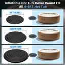 I
Puzau 4-6FT Inflatable Hot Tub Cover Round 48-72IN, Outer Diameter 85" x 28" 8 Personor or Smaller, Insulated Round Hot Tub Lid Replacement, Fit Coleman Saluspa Intex Purespa 6 Person Inflatable Cover