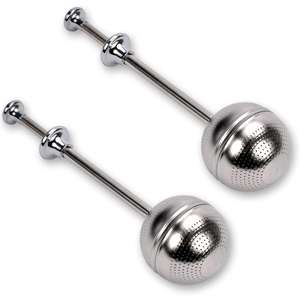 2PCS Tea Infuser Strainer Stainless Steel Mesh Balls with Chain Hook Lid for tea
