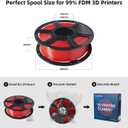 FLASHFORGE PLA Filament 1.75mm Red, 3D Printer Filament 1kg (2.2lbs) Spool, Dimensional Accuracy +/- 0.02mm, 3D Printing Filament Easy to Use and Fits for Most FDM 3D Printers