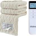 XINIUSLEEP Heated Blanket Electric Blanket, 62"×84" Heating Blanket, 5 Heating Level, 1-12 Hour Auto Off, Intelligent Overheat Protection (Beige)
