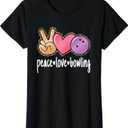 Peace Love Bowling Cute Bowling Lover Women Girls Kids T-Shirt 2XL