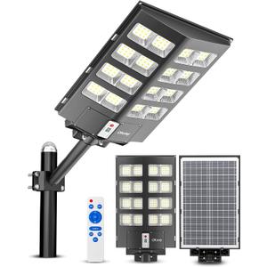 Ofuray Solar Street Lights Outdoor,Solar Security Flood Lights Parking Lot Lights Commercial Dusk to Dawn, 6500k Waterproof Led with Remote Control Motion for Street,Court,Barn (Of-2600W 268000Lm)