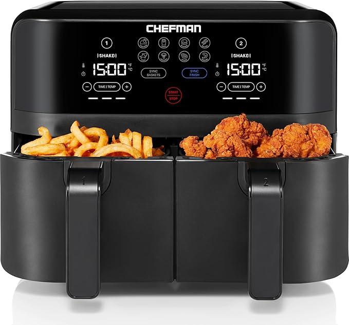 TURBOFRY TOUCH DUAL WINDOW AIR FRYER BLACK 14.45X12.91X12.80 INCHES