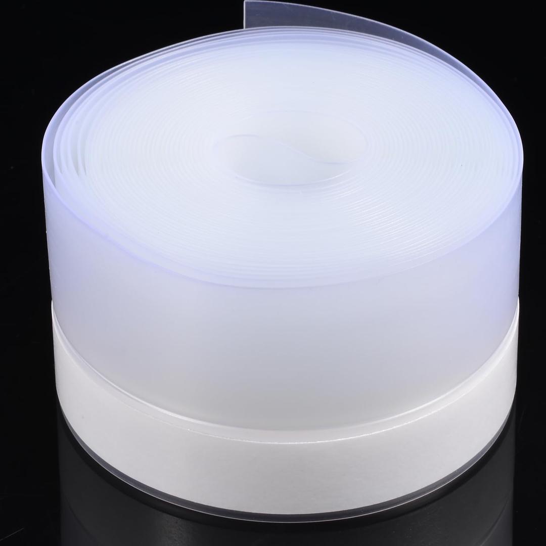 Silicone Seal Weather Stripping Tape 16.5 Feet Strip Bottom Draft Insulation Stopper Tape Weatherproof Soundproof for Door or Window Bathroom Shower Glass Gaps45mm*5m