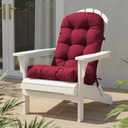 Rocking Chair Cushion, Waterproof Patio Chair Cushions with Ties, Back Pads for Indoor/Outdoor Furniture, High-Back Adirondack & Glider Chair Replacement Cushions,Wine-Red