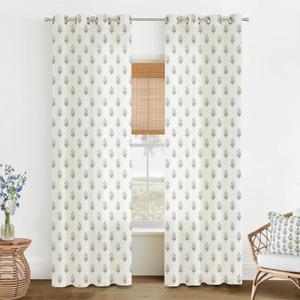 Sheer Curtains 52 x 96 in 2 Panels Set for Sliding Glass Doors,Dusty Baby Blue Linen Floral Country Leaf Curtains for Bedroom Living Room Livingroom Sheer Curtains 52 x 96 in 2 Panels Set for Sliding Glass Doors,Dusty Baby Blue Linen Floral Country Leaf Curtains for Bedroom Living Room Livingroom