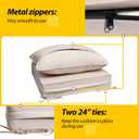 AAAAAcessories Outdoor Deep Seat Cushions, Waterproof, Fade-Resistant Patio Furniture Replacement Cushions, 24" x 24" x 5", Set of 4, Khaki Beige