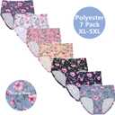Womens Underwear Plus Size Panties 7 Pack Ladies Briefs Mid High Waist Floral Underwear Undies (XXL)