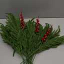 Artificial Christmas Norfolk Pine Stems Branches for Vases,17 Bundles Faux Pine Branches with Pinecones and Red Berries Branches,Fake Greenery Evergreen Real Touch for Holiday Winter Table Xmas Dcor