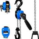 Mini Chain Hoist 1/4 ton 550Lbs Capacity 10ft Lift Small Come Along Alloy Steel G80 Chain 2 Heavy Duty Hooks, Manual lever chain hoist for Garages Warehouse Automotive Machinery