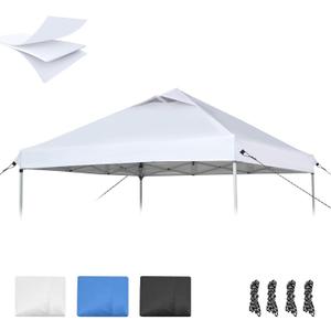 10x10 Canopy Replacement Top with Air Vent, Pop Up Canopy Replacement for Straight Leg Canopy Tent, Canopy Replacement Cover UV Resistant Waterproof for Garden Patio Camping (Top Only)(Silvery White)