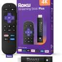 Roku Streaming Stick Plus - 4K & HDR Roku Streaming Device for TV with Voice Remote - Free & Live TV