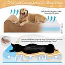 Rainmr Orthopedic Dog Beds for Large Dogs, 7" Memory Foam Dog Beds with Waterproof Liner, Durable Microsuede Cover, Removable and Washable, Nonskid Bottom, 52"x36"x7" XL Khaki