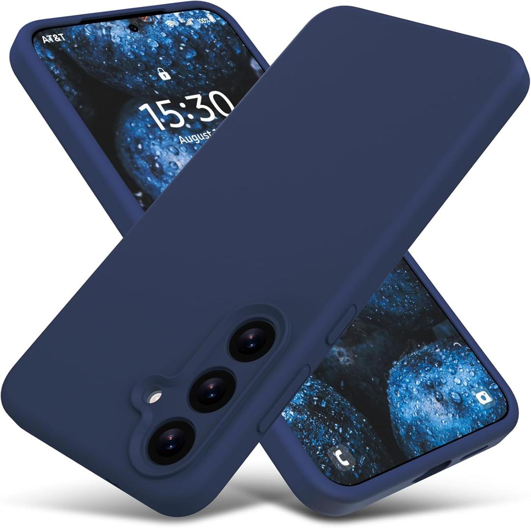 Varikke for Samsung Galaxy S25 Case, Liquid Silicone Upgrade [Camera Protection] [Anti-Scratch Microfiber Lining] Slim Soft Touch Gel Rubber Shockproof Phone Case for Galaxy S25 6.2", Dark Blue