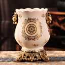 Ceramic Resin vase 16.9-inch ice Cracked Pattern Retro Antique Home Decoration Dining Table Living Room Kitchen Bedroom Bookshelf Office Coffee Table Dining Room Fireplace (Color 3)