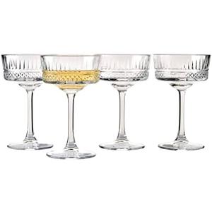 Pasabahce Vintage Coupe Glasses Set Of 4 - Exclusive Champagne, Cocktail, Martini Glasses - Long Stem Glassware - 8.8 oz - Perfect for Parties, Gifts, Housewarming, Weddings, Aniversary