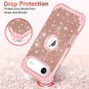 LONTECT for iPhone Air Case Glitter Sparkly Bling 3 in 1 Shockproof Heavy Duty Hybrid Sturdy High Impact Protective Cover Case for Apple iPhone 17 Air 6.5 inch 2025,Rose Gold