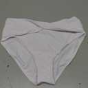 Tempt Me Women Mid Waist Bikini Bottoms - V Cut Bathing Suit Bottoms Twist Front Swimsuit Bottoms Ruched Swimwear 2025 (Small, White)