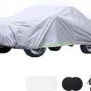 BYDOLL Car Cover Truck Pickup Ford F-450 Super Duty XL,Waterproof All Weather 6 Layers Snowproof Windproof Hail Protector UV Protection 210D Oxford Universal Fit Outdoor Car Cover Zipper Cotton Inside