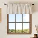 Jola's House 2 Pack Burlap Window Curtain Valances Farmhouse Style Window Treatment Decor Curtains Rod Pocket Valances for Kitchen/Living Room 16" x 56" (White)
