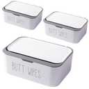 illikkuyax 3 Pack Flushable Butt Wipes Dispenser for Bathroom Toilet Wipes Container for Baby Adult, Chic Nursery Bathroom Decor, 7.48"L x 5.12"W x 2.95"H little broken