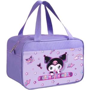 Lunch Bag Cooler Tote Large Insulated Kawaii Leak Proof Food Portable Waterproof Reusable Anime for Work Picnic Travel (Purpleromi)