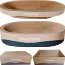 3PSC Cat Scratcher Cardboard, Oval Cat Scratch Pad Bowl Nest for Indoor Cats, Round Cat Scratching Board Corrugated Lounge Cat Bed, Furniture Protector for Couch (khaki 17 inch (small))