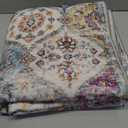 10x13 Area Rug Extra Large Rug Moroccan Trellis Machine Washable Rug for Living Room Vintage Medallion Distressed Floor Cover Stain Resistant Non-Slip Carpet for Bedroom, Purple/Grey