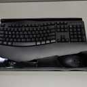 Wireless Keyboard and Mouse Combo,2.4G Full Size Wave Keys Ergonomic Keyboard with Wrist Rest for Natural Typing, 3 DPI Adjustable Ergonomic Silent Mouse for Computer/Laptop/Windows/Mac (Black)