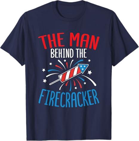 Expecting a Little Firecracker New Mom 4th Of July Pregnancy T-Shirt (X-Small)