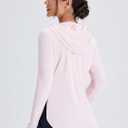 Women's Rash Guard Long Sleeve UV Sun Protection Shirts with Thin Hoodie UPF 50+ Lightweight SPF Tops for Hiking (XXL)