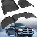 Car Floor Mats for Dodge Ram: Ram 1500 2002-2008 Crew Cab (Quad Cab) Ram 2500/3500 2003-2009 Crew Cab All-Weather Carpet Liners Front Rear Liners Custom Rubber Heavy Duty Truck Vehicle Accessories